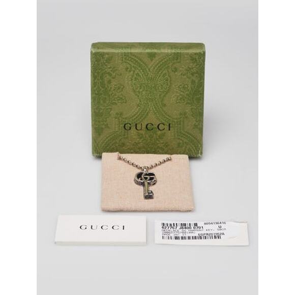 Gucci Sterling Silver GG Marmont Key Necklace - Picture 2 of 7